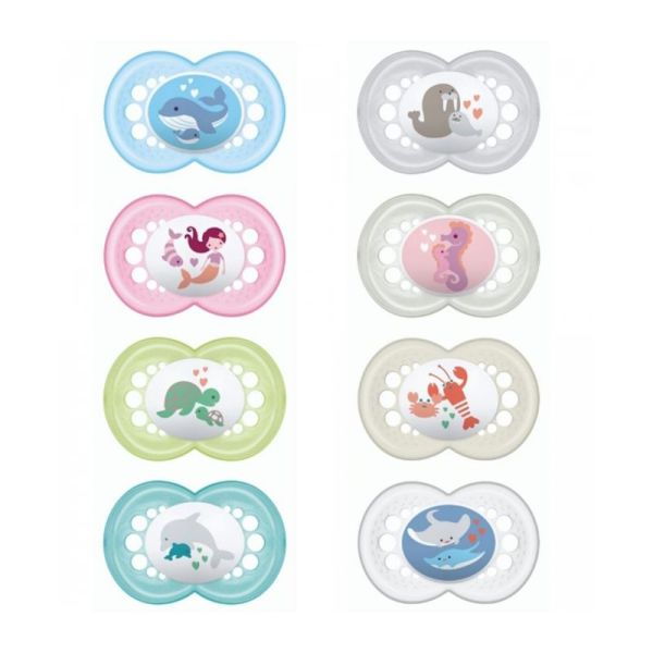 MAM 2 Sucettes Original Animaux +6 Mois Silicone Référence 27