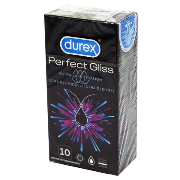 DUREX PERFECT GLISS - 10 Préservatifs Extra Lubrification 56mm