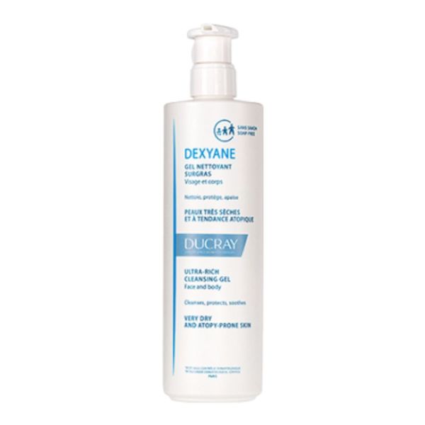 DEXYANE Gel Nettoyant Surgras 400ml Visage et Corps - Peaux Très Sèches, à Tendance Atopique