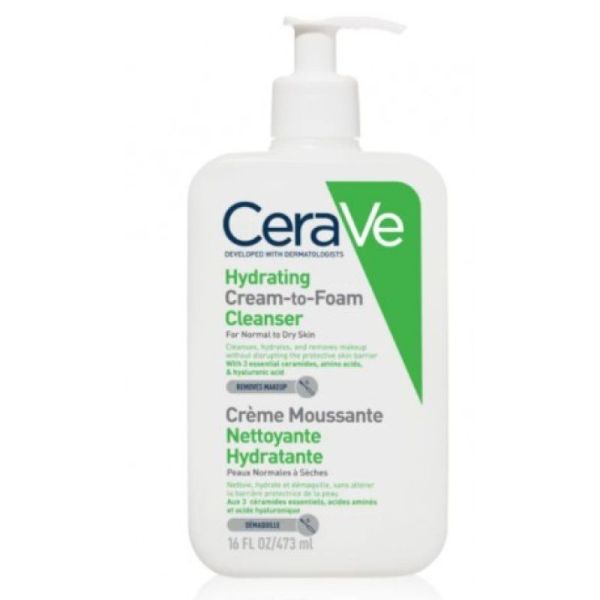 CERAVE Crème Lavante Hydratante 473ml - Corps et Visage - Peaux Normales à Sèches