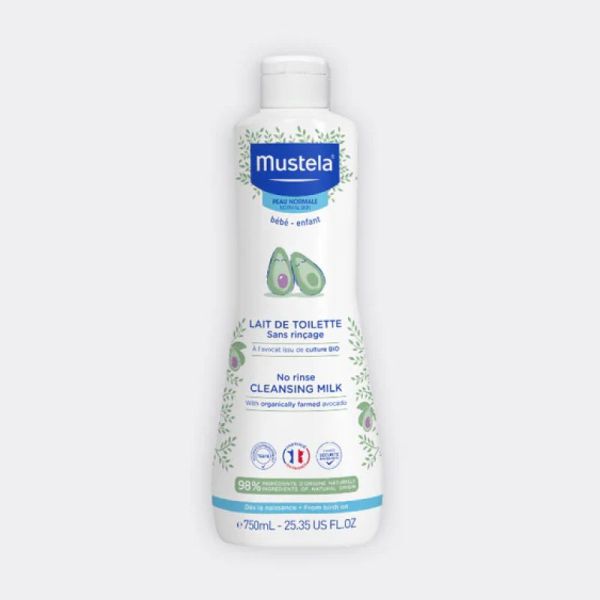 MUSTELA PEAU NORMALE Lait de Toilette 750ml - Sans Rinçage - à l' Avocat Bio