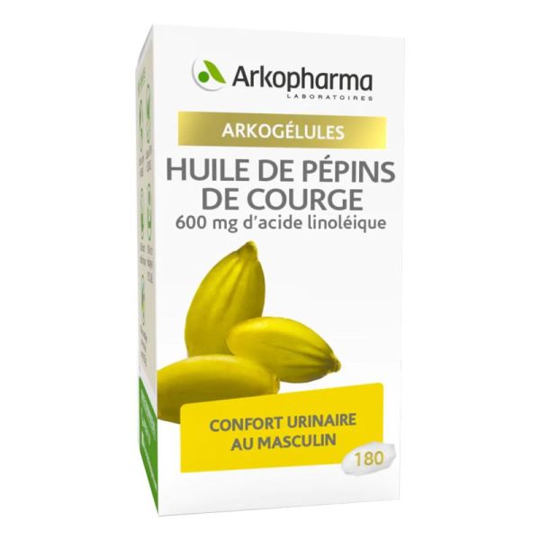 ARKOGELULES  Huile de Pépins de Courge 600mg d' Acide Linoléique - Bte/180 - Confort Urinaire au Masculin