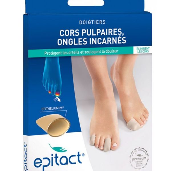 EPITACT Doigtiers Cors Pulpaires, Ongles Incarnés Bleus - Elimine le Cor - Epithelium 26 - Bte/2