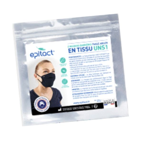 EPITACT 2 Masques Barrière UNS1 Adulte - Lavable 50 Fois -