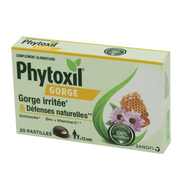 PHYTOXIL GORGE 20 Pastilles à Sucer - Gorge Irritée et Défenses Naturelles  Dès 12 Ans 3664798027129