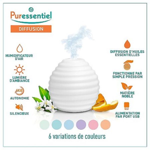 PURESSENTIEL Diffuseur Humidificateur Ultrasonique API pour Huiles Essentielles