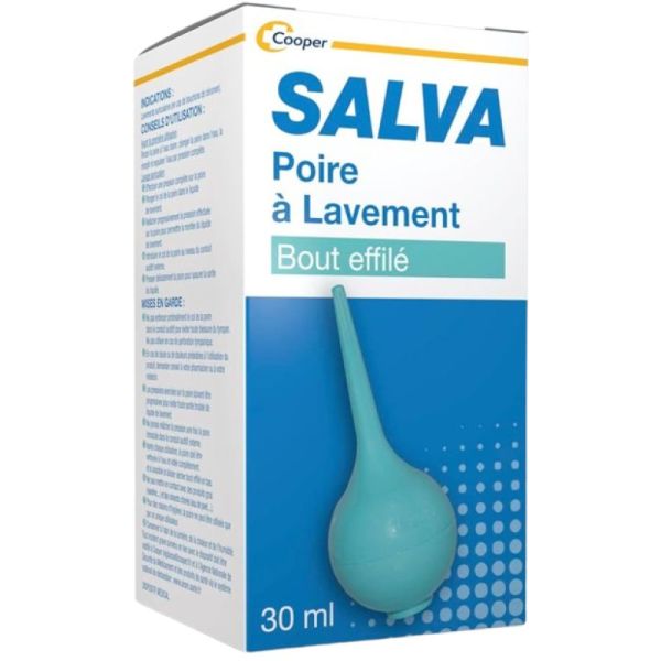 SALVA Poire à Lavement Auriculaire n°2 (Réservoir 30ml) en Cas d' Inflammation ou Bouchons de Cerume