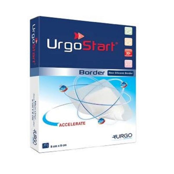 URGOSTART BORDER 13 x 13 cm - Bte/16 - Pansement Hydrocellulaire Adhésif avec Matrice TLC NOSF