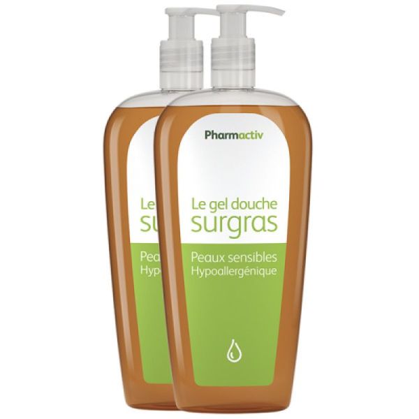 PHARMACTIV - Lot de 2 Gel Douche Surgras à l' Huile d' Amande Douce 