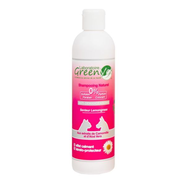 GREENVET Shampooing Naturel Anti Démangeaisons 250ml Chat et Chien - Calmant, Kérato Protecteur