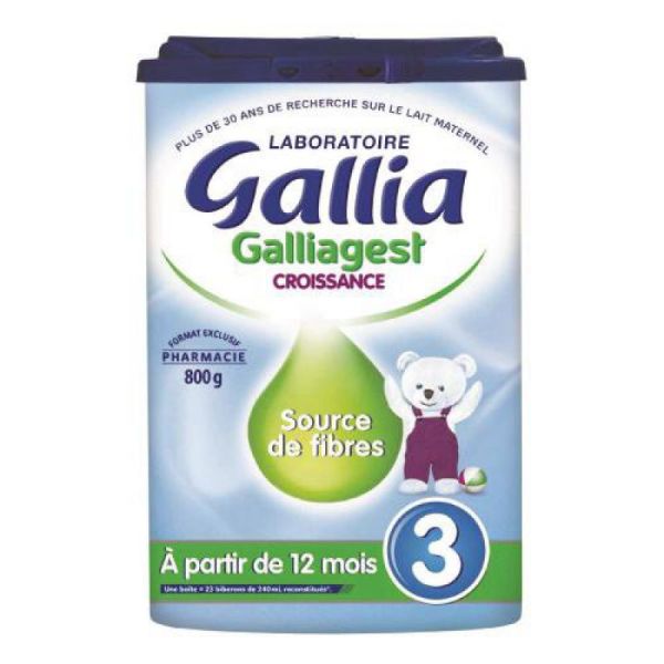 GALLIA GALLIAGEST CROISSANCE 3 - Lait en Poudre 3ième Age à partir de 12 Mois - 800 g
