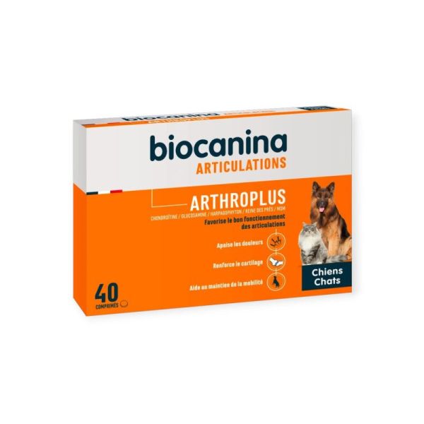 BIOCANINA ARTICULATIONS Arthroplus 40 Comprimés Appétents - Anti Inflammatoire Chat, Chien