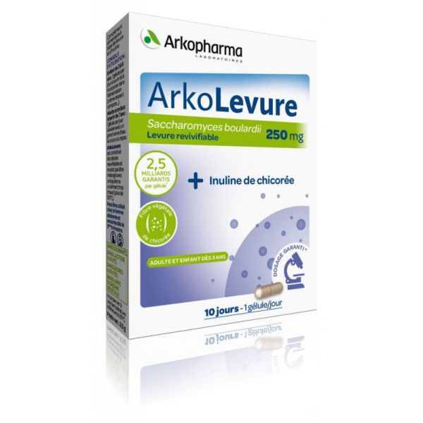 ARKOGELULES ARKOLEVURE 10 Gélules - Saccharomyces boulardii revivifiable 250mg