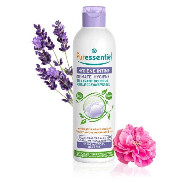 PURESSENTIEL Hygiène Intime Gel Lavant Douceur BIO 500ml - Aux 3 Eaux Florales et à l' Aloe Vera