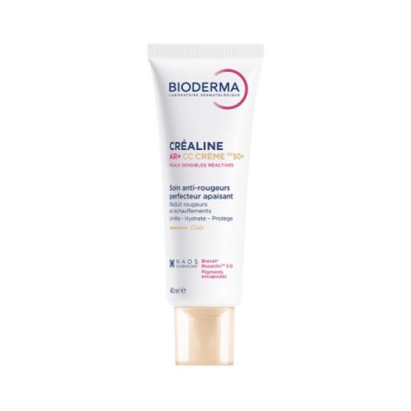 BIODERMA - Créaline AR+CC CrèmeSPF50+- Peaux sensibles réactives - Soin anti-rougeurs perfecteur apaisant - 40 ml