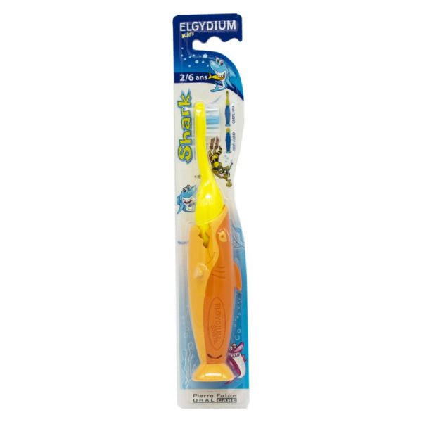 ELGYDIUM KIDS Brosse à Dents SHARK / REQUIN - Nourrissons et Enfants de 2 à 6 Ans - 1 Unité