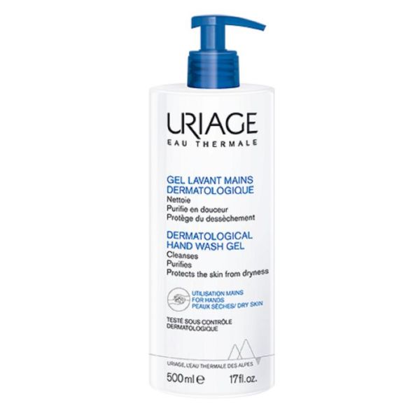 URIAGE Gel Lavant Mains Dermatologique 500ml - Nettoie, Purifie, Protège