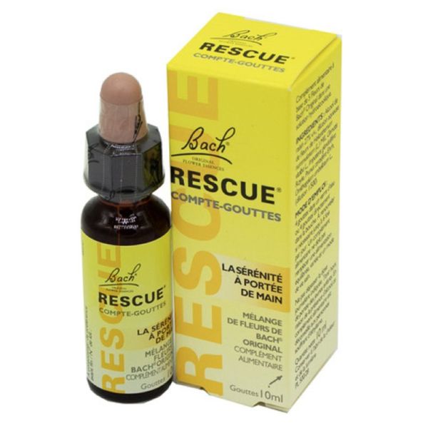 RESCUE ORIGINAL Compte Gouttes 10ml - Mélange de 5 Fleurs de Bach Original - Concentré de Sérénité