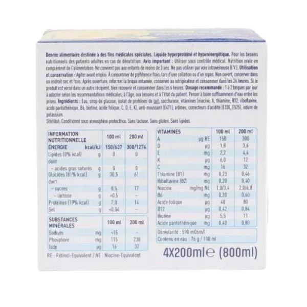 Nestlé Clinutren - Ultra fruity - saveur Ananas - 4 x 200 ml