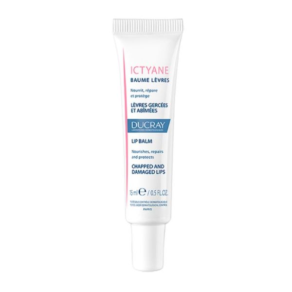 ICTYANE Baume Lèvres 15ml - Lèvres Gercées, Abîmées - A l' Hydroxydécine