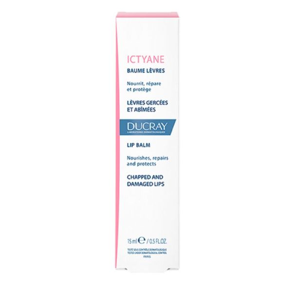 ICTYANE Baume Lèvres 15ml - Lèvres Gercées, Abîmées - A l' Hydroxydécine