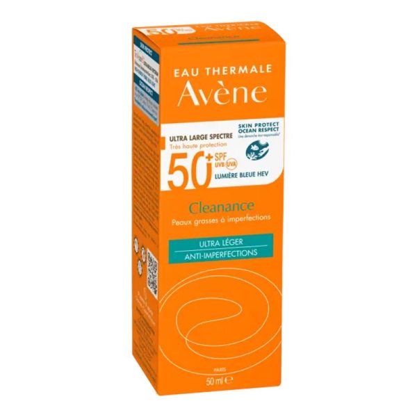 AVENE SOLAIRE CLEANANCE SPF50+ 50ml - Peaux Sensibles Grasses à Tendance Acnéique