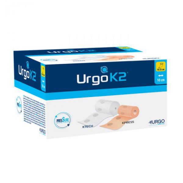 URGOK2 sans Latex Kit 18-25 cm / 10 cm de Largeur - Système de Compression Bi-Bandes à Pression Cont