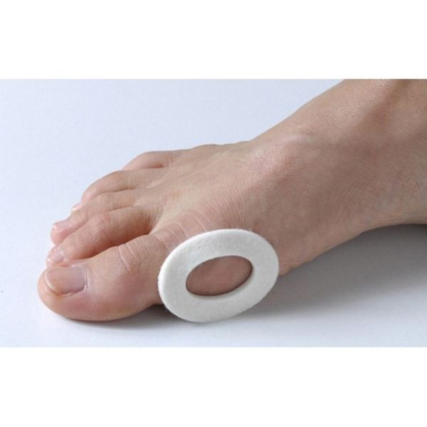 PODOREX Rondelle Protectrice pour Oignons et Hallux Valgus en Feutre Médical Adhésif - Bte/4