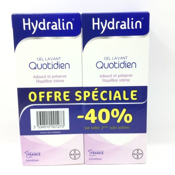 HYDRALIN QUOTIDIEN 2x 200ml Soin d' hygiène intime - Protection quotidienne - Lot de 2x200ml - BAYER