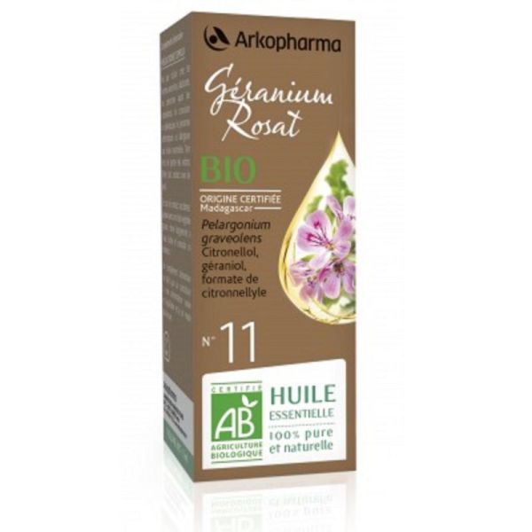 ARKOESSENTIEL BIO Geranium Rosat n°11 - Fl/5ml - Huile Essentielle 100% Pure et Naturelle