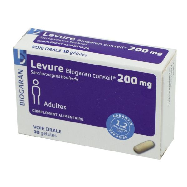 BIOGARAN Levure 200mg 10 Gélules - Adultes - Saccharomyces boulardii