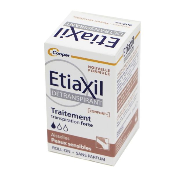 ETIAXIL Détranspirant Aisselles Confort+ Peaux Sensibles 15ml - Traitement Transpiration Forte