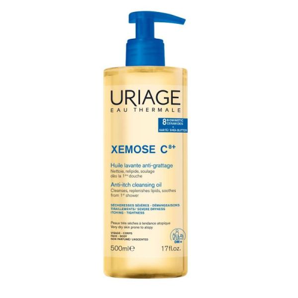 URIAGE Xémose Huile Lavante Apaisante 500ml - Peaux très Sèches à Tendance Atopique - Douche, Bain