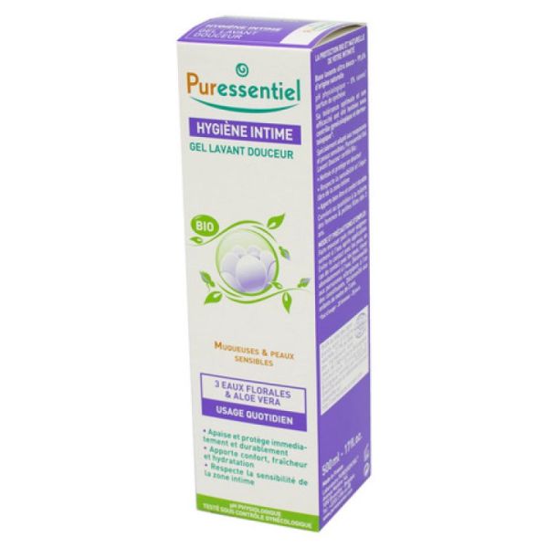 PURESSENTIEL Hygiène Intime Gel Lavant Douceur BIO 500ml - Aux 3 Eaux Florales et à l' Aloe Vera