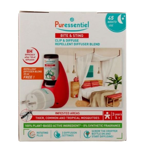 anti - pique / DIFFUSEUR - clip & diffuse ( prise ) - repulsif pour diffusion 30 ml offert