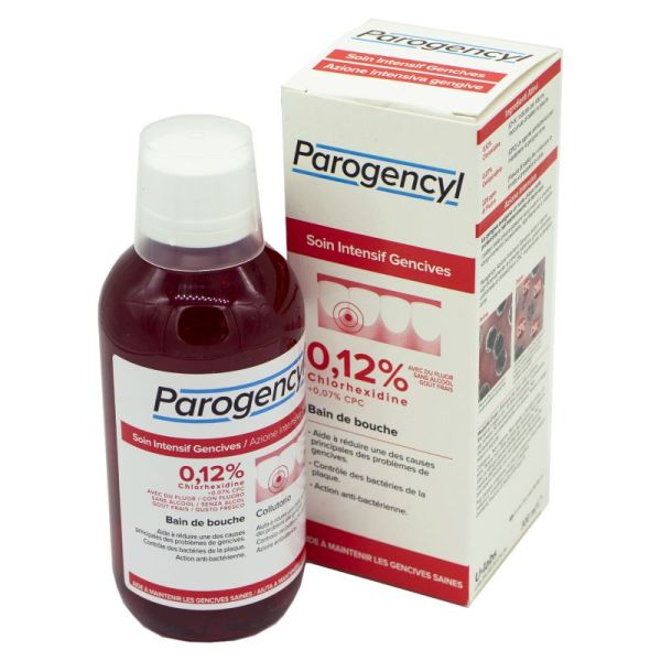 PAROGENCYL Soin Intensif Gencives Bain de Bouche 300ml - 0.12% Chlorhexidine + 0.07% CPC