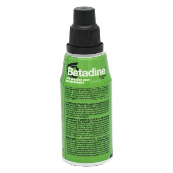 BETADINE 10%, solution pour bain de bouche,125ml