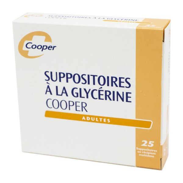 Suppositoires à la glycérine Adultes, Cooper - Boite de 25