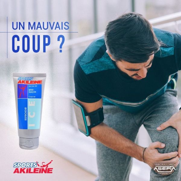 AKILEINE SPORTS ICE Gel 75ml - Effet Glaçon, Fraîcheur Immédiate et Intense