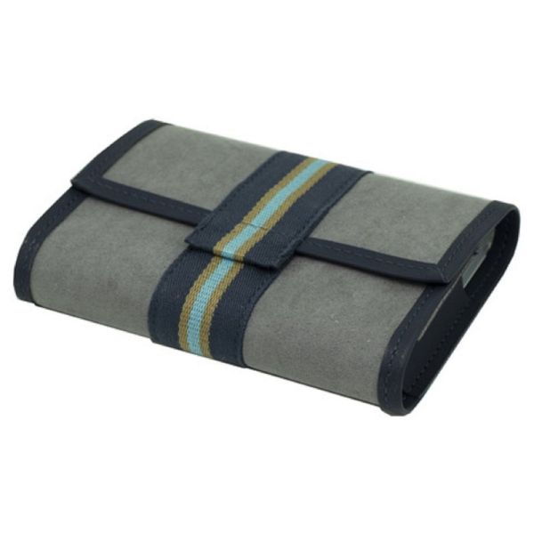 PILBOX LIBERTY Gris Rayé Marine - Pilulier Hebdomadaire - 7 Modules de 4 Cases