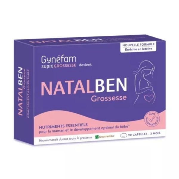 NATALBEN ( anciennement gynefam ) Grossesse - Nutriments essentiels 90 capsules/3mois