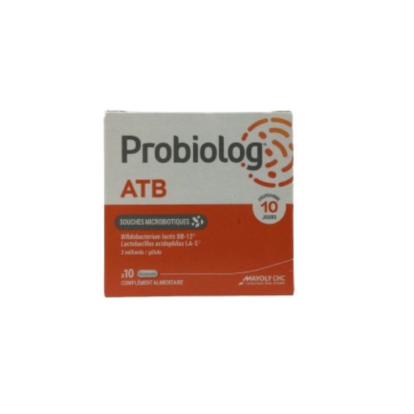 PROBIOLOG ATB 10 Gélules - Flore Intestinale - Bifidobactérium Lactis et Acidophillus