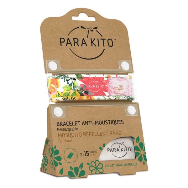 PARAKITO Bracelet FLOWERY - Bracelet Anti Moustiques Rechargeable - Aux Huiles Essentielles - Bte/1