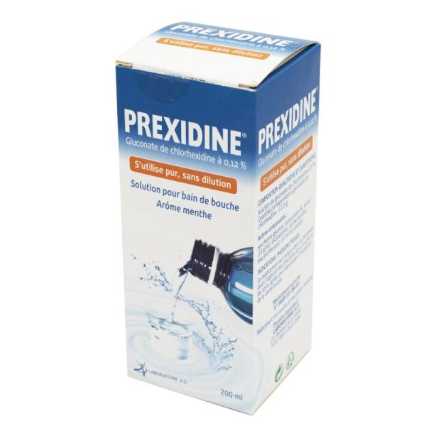 Prexidine 0,12%, solution pour bain de bouche - Flacon 200 ml