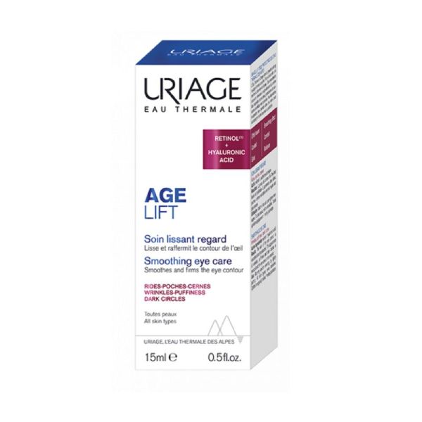 URIAGE Age Lift Soin Lissant Regard 15ml - Anti-âge Fermeté Contour de l' Oeil, Rides, Ridules, Poches, Cernes - Toutes Peaux