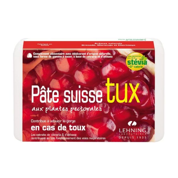 PATE SUISSE Tux 40 Gommes - Aux Plantes Pectorales en Cas de Toux