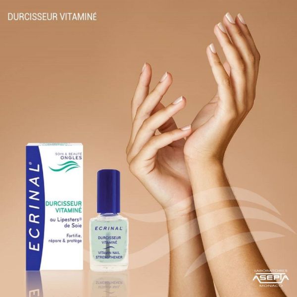 ECRINAL Durcisseur Vitaminé 10ml aux Lipesters de Soie - Ongles Mous, Cassants, Dédoublés