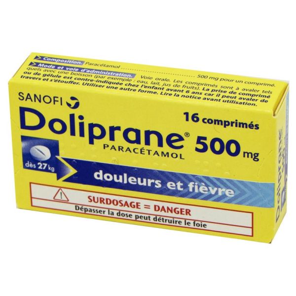 DOLIPRANE 500MG BOITE 16 GELULES - Pharmacie en ligne