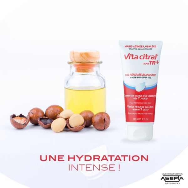 VITA CITRAL Soin TR+ Gel Réparateur Apaisant 100ml - Mains, Abîmées, Gercées, Fendillées