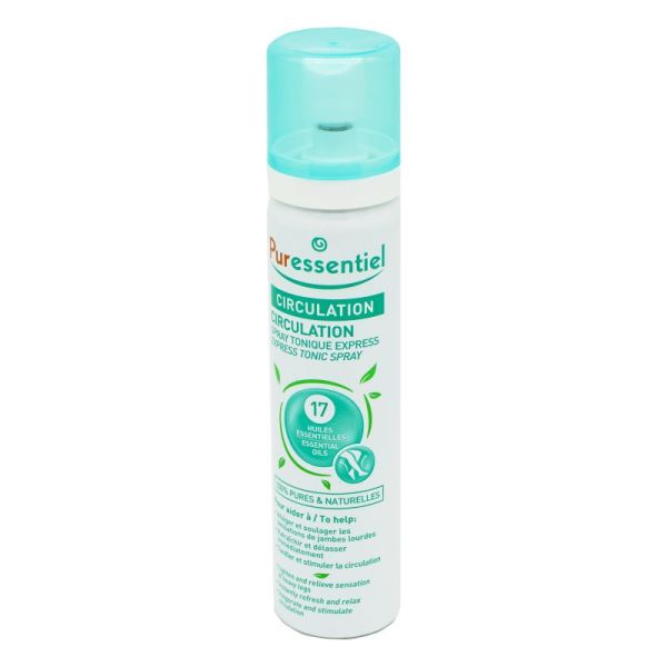 PURESSENTIEL CIRCULATION Spray Tonique Express aux 17 Huiles Essentielles - Pour Soulager les Jambes